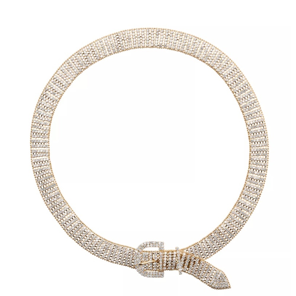 Silver Mesh Rhinestone Mesh Belt Vince Camuto Size Large NWT